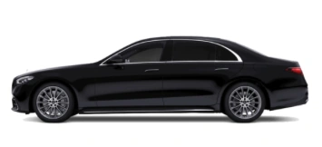 Black Mercedes S-Class side profile